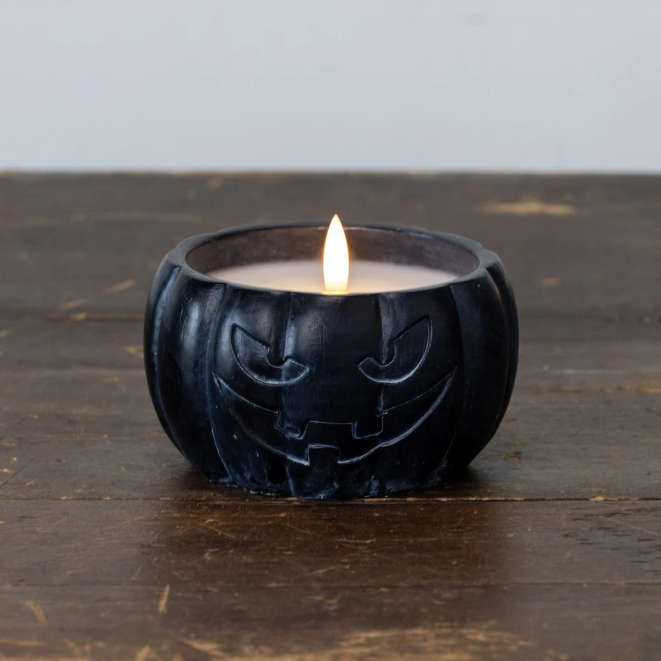 3.5" Black Jack O' Lantern LED Candle