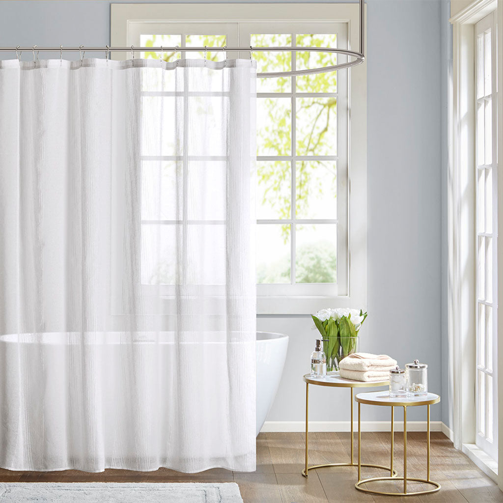 Anna Ombre Printed Seersucker Shower Curtain