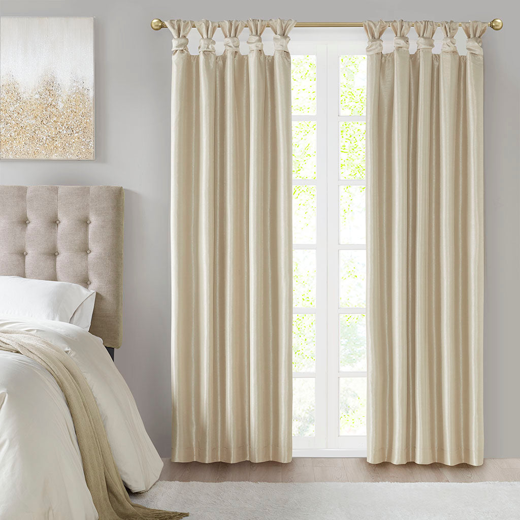Emilia Twist Tab Total Blackout Window Curtain Panel
