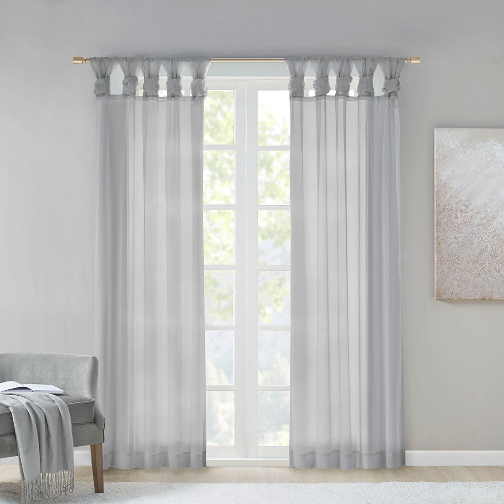 Ceres Twisted Tab Voile Sheer Window Pair