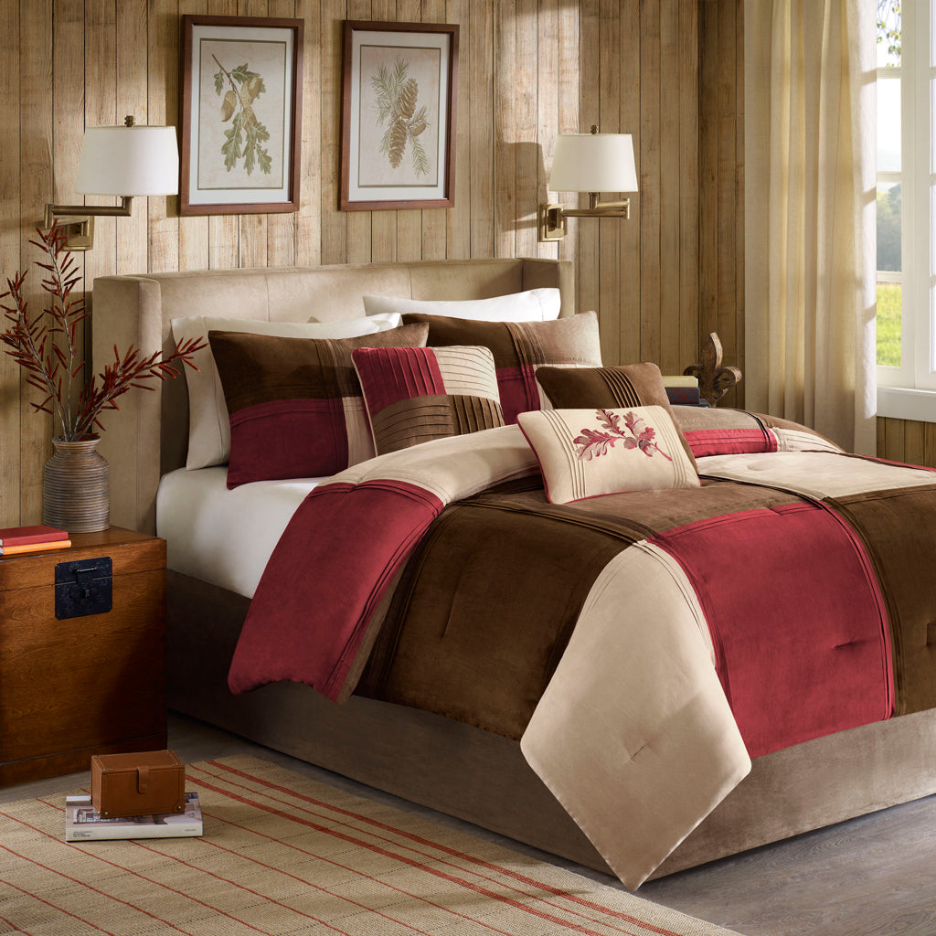 Jackson Blocks 5 Piece Cotton Floral Comforter Set with Throw Pillows