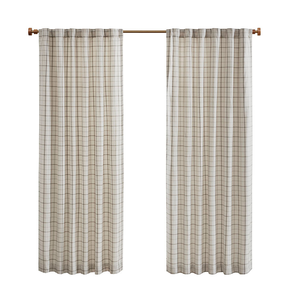 Anaheim Plaid Rod Pocket and Back Tab Curtain Panel with Fleece Lining