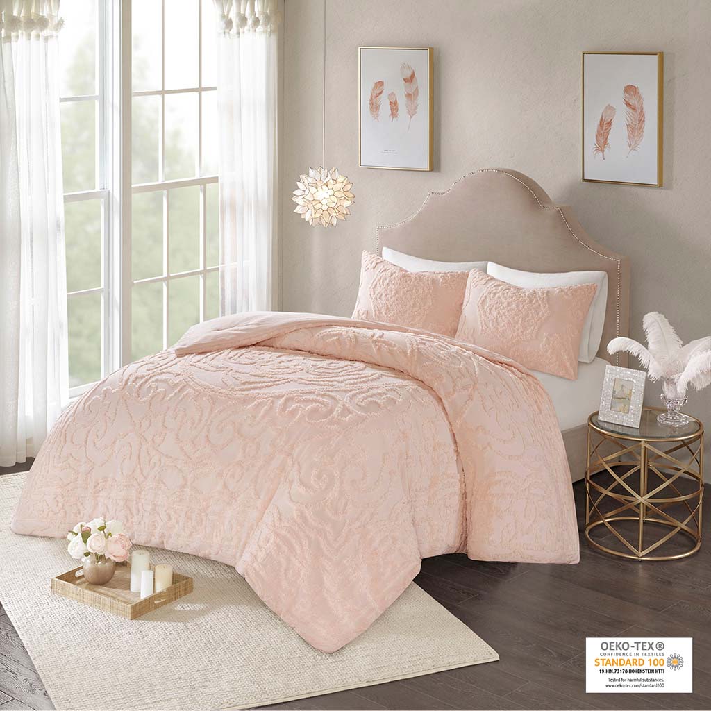Laetitia Tufted Cotton Chenille Medallion Comforter Set