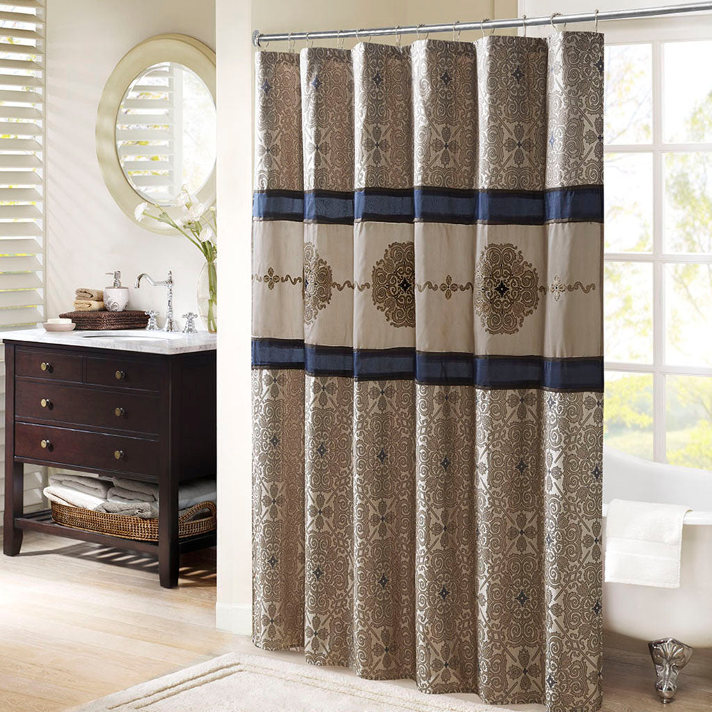 Donovan Embroidered Shower Curtain