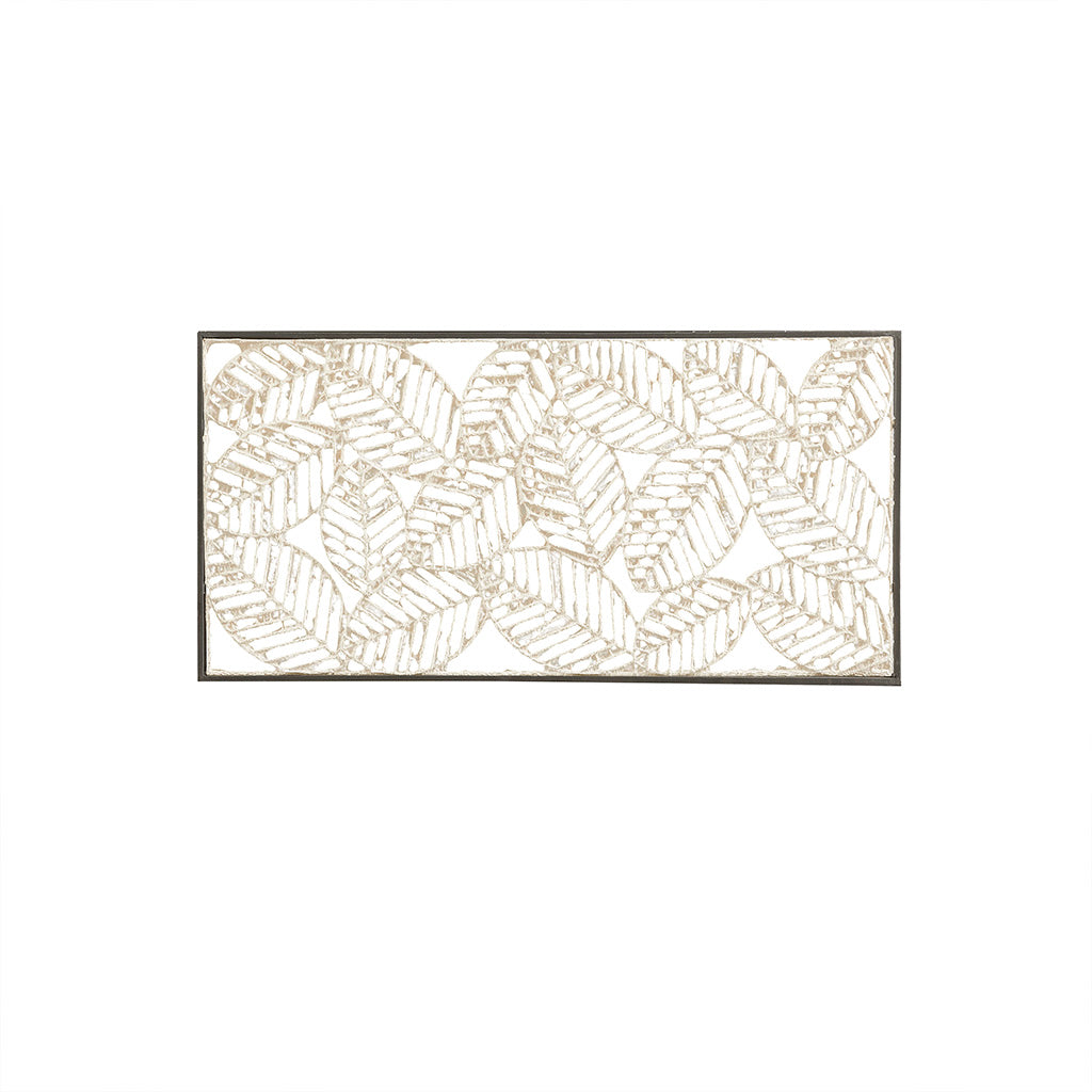 Paper Cloaked Leaves Hand Painted Wood Plank Panel Wall Decor