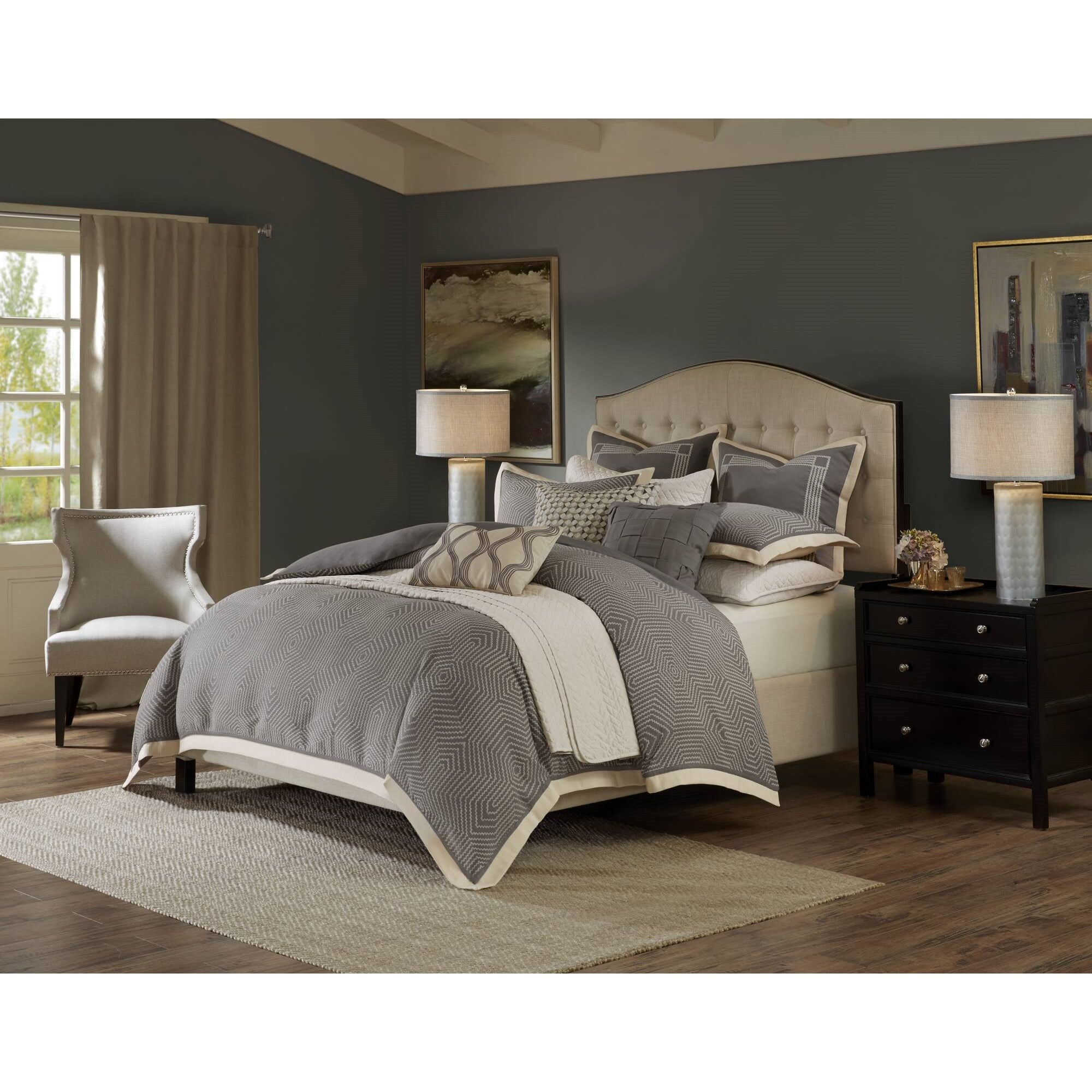 Shades of Grey Cotton Jacquard Comforter Set