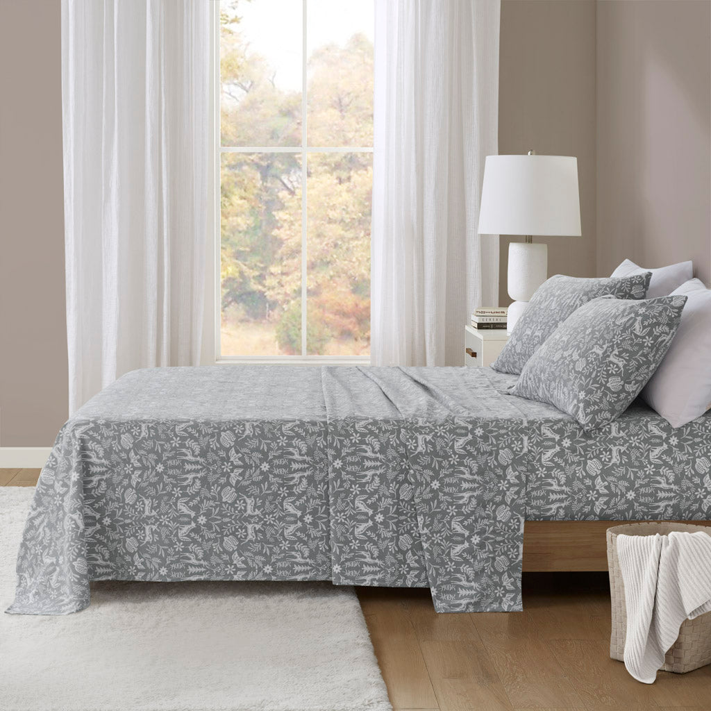 Oversized Cotton Flannel 4 Piece Sheet Set