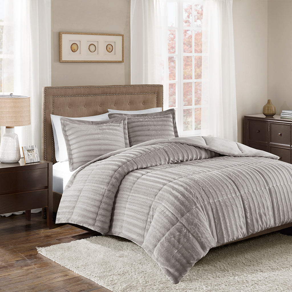 Duke Back Print Long Fur Comforter Mini Set