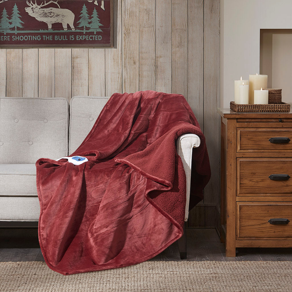 Heated Plush to Berber Throw