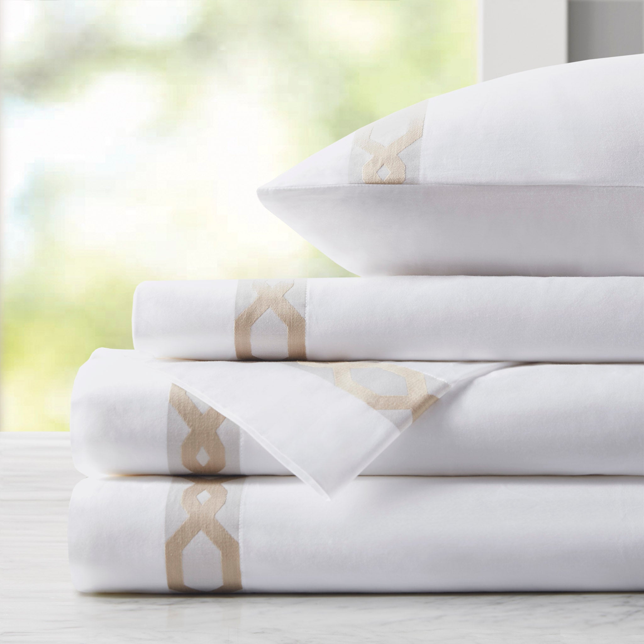 Signature Hem Printed Microfiber Sheet Set