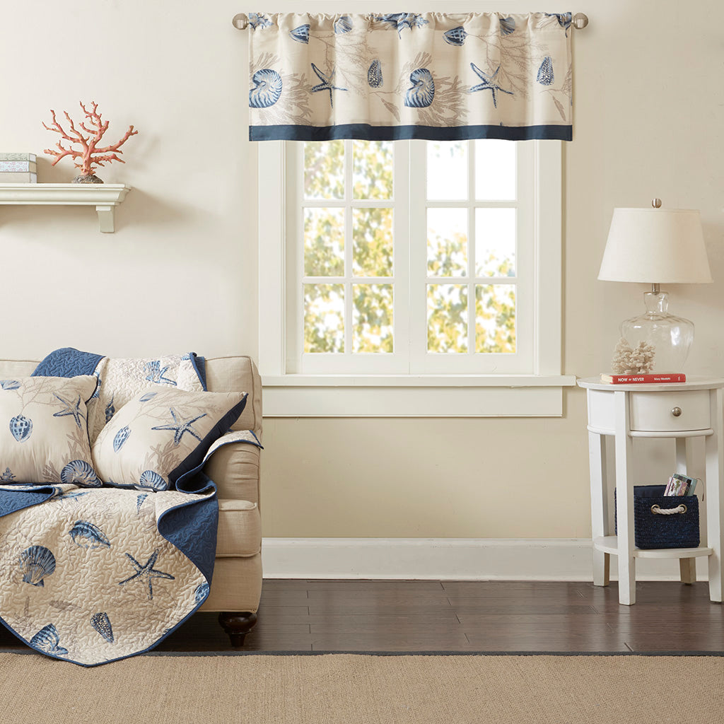 Bayside Printed and Pieced Rod Pocket Valance