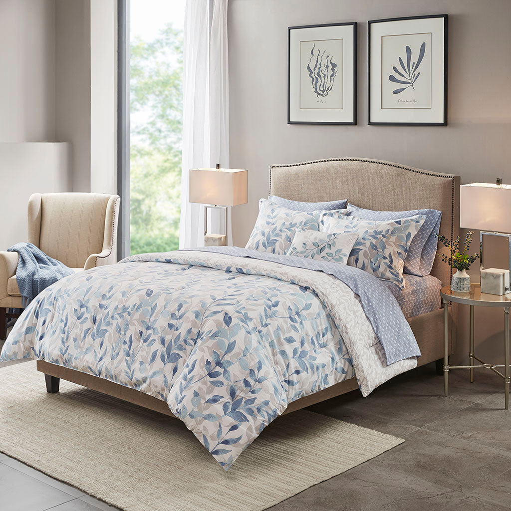 Sofia Reversible 8 Piece Comforter Set with Bed Sheets