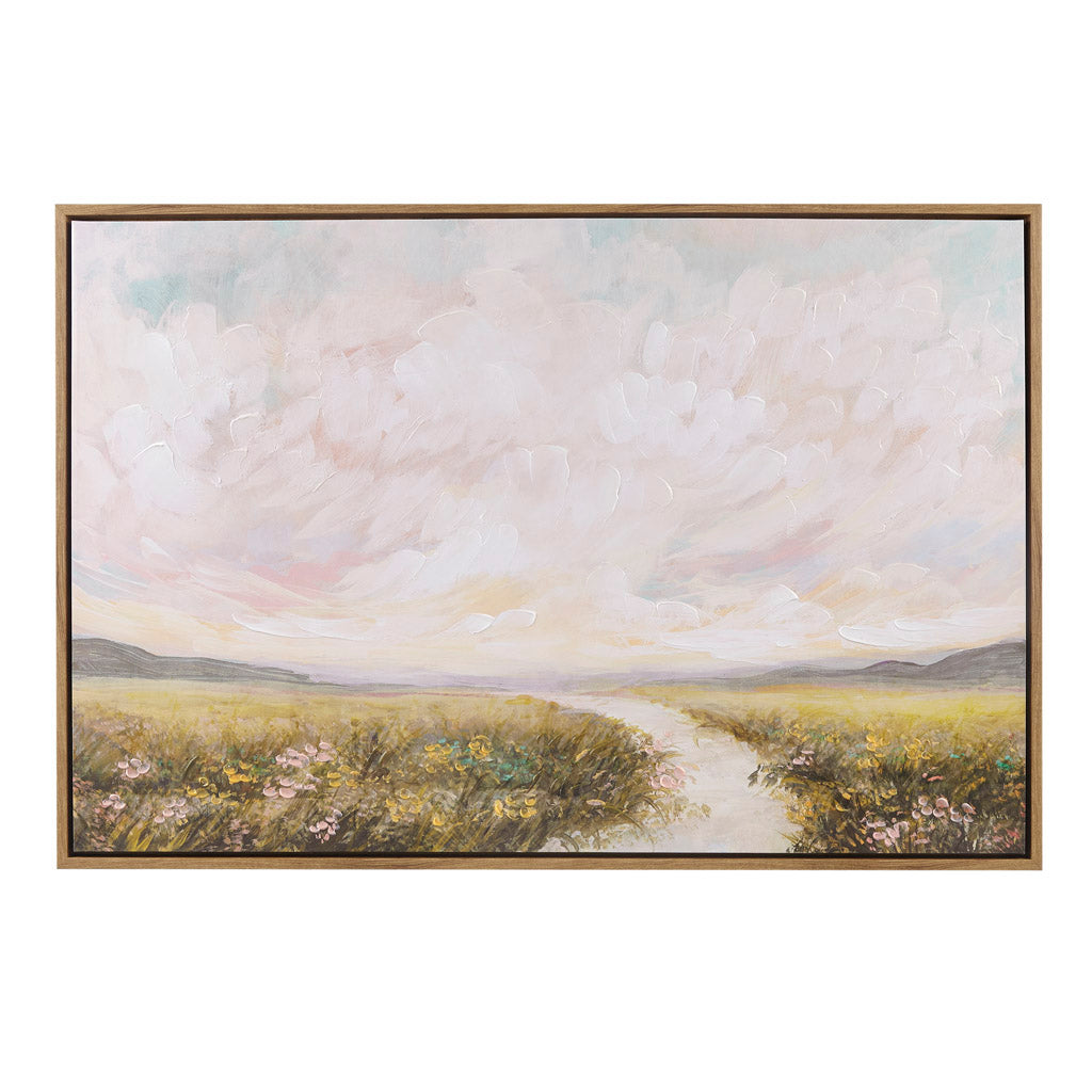 Peaceful River Bohemian Cat In Forest Framed Canvas Wall Art
