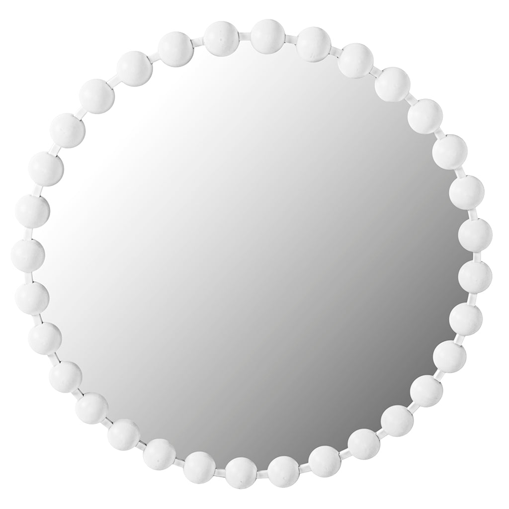 Marlowe 27" Medium Decorative Round Wall Mirror with Beaded Metal Frame