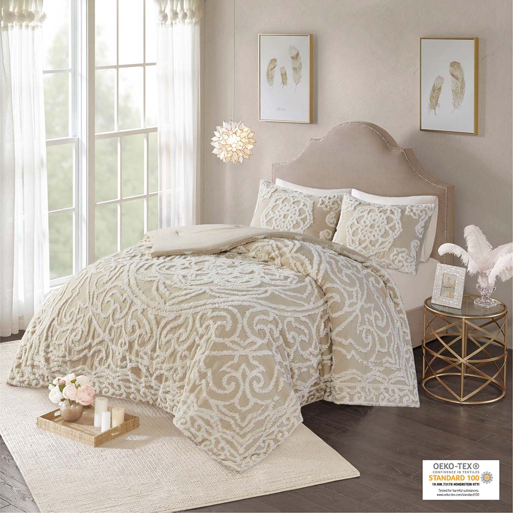 Laetitia 5 Piece Clipped Jacquard  Comforter Set