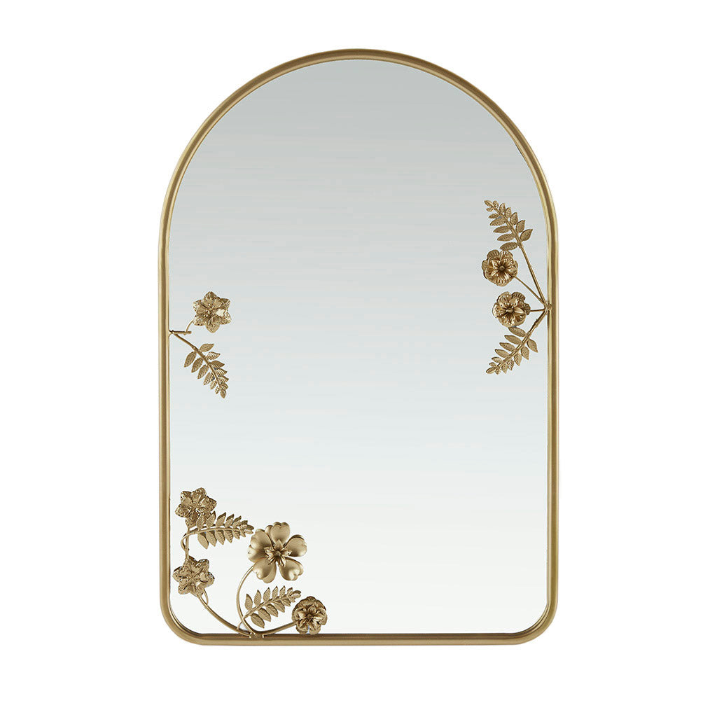 Adaline Arched Metal Floral Wall Mirror
