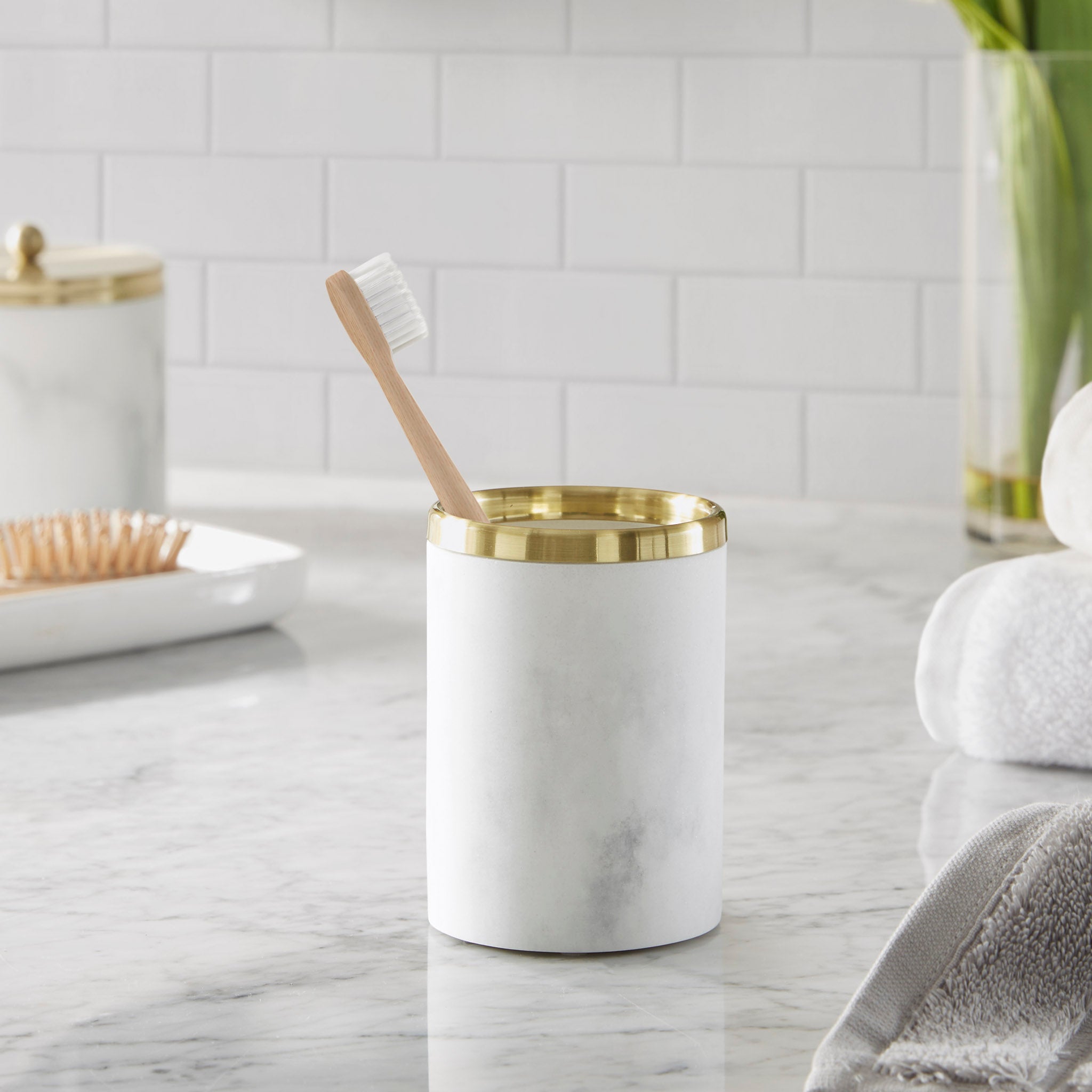Corsica Silver Marbled Resin Jar