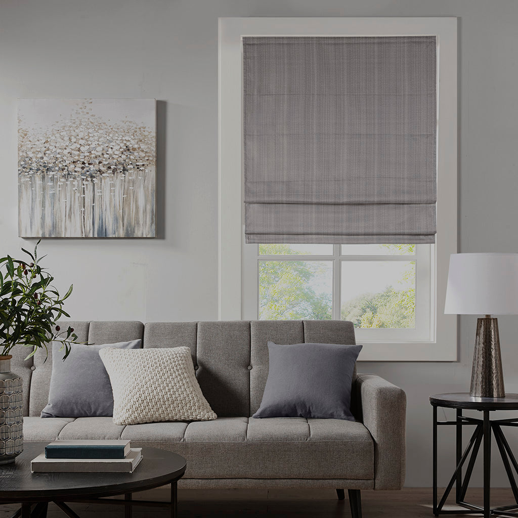 Galen Basketweave Total Blackout Roman Shade