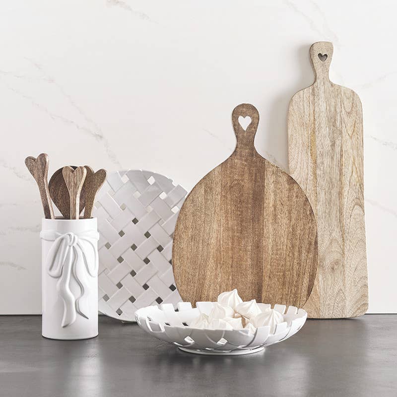 Ceramic Bow Vase - Large - White