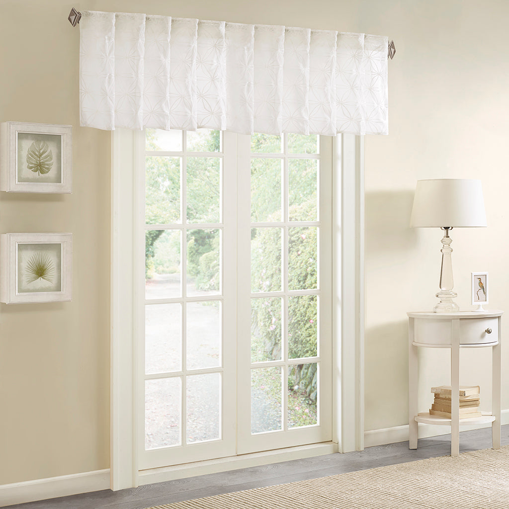 Gemma Diamond Sheer Embroidered Waterfall Valance