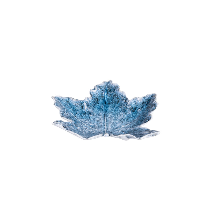 Blue Harvest Maple Leaf Plate