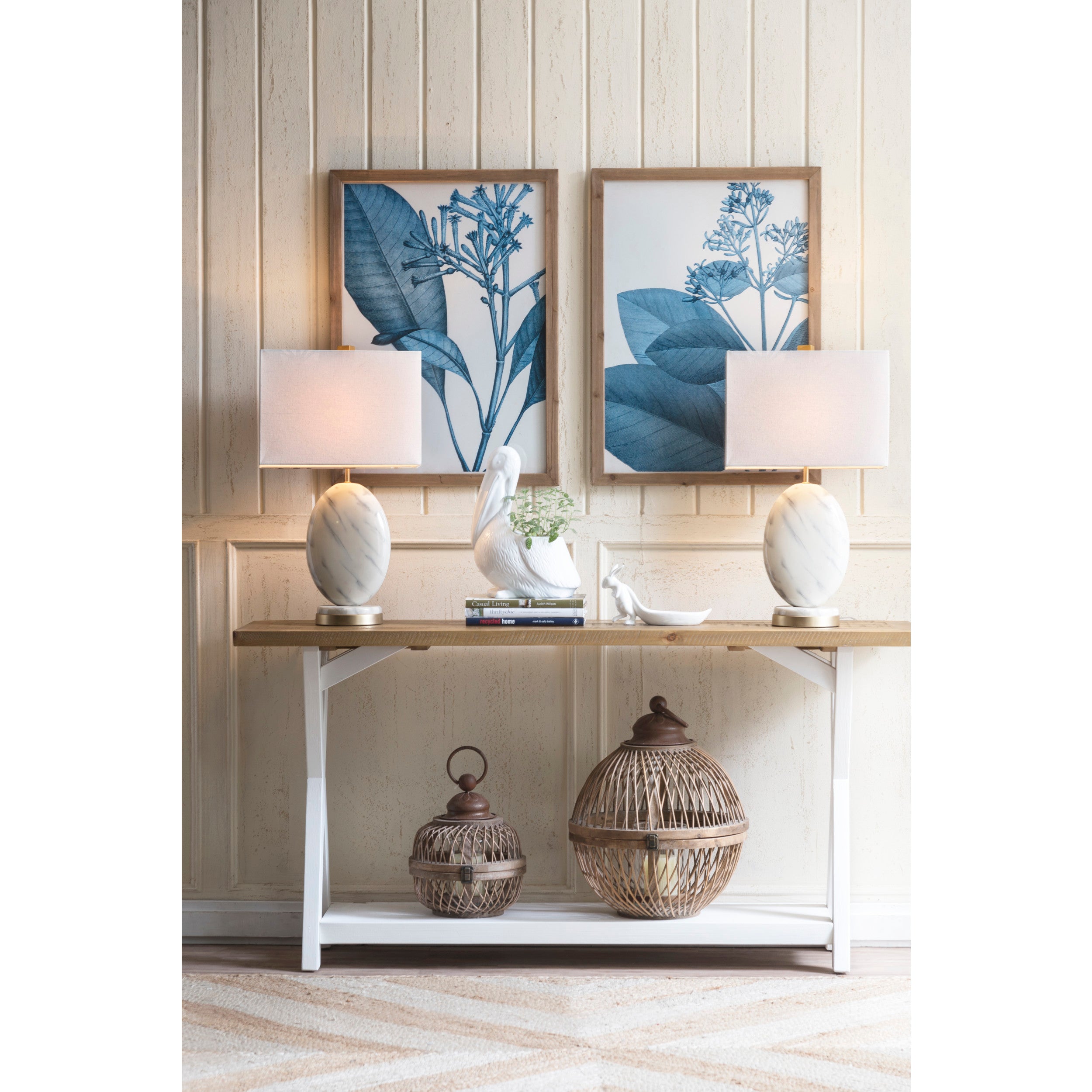 White Ceramic Pelican Planter