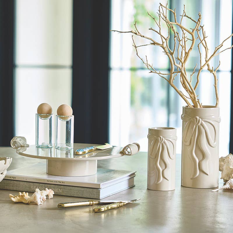 Ceramic Bow Vase - Large - Natural