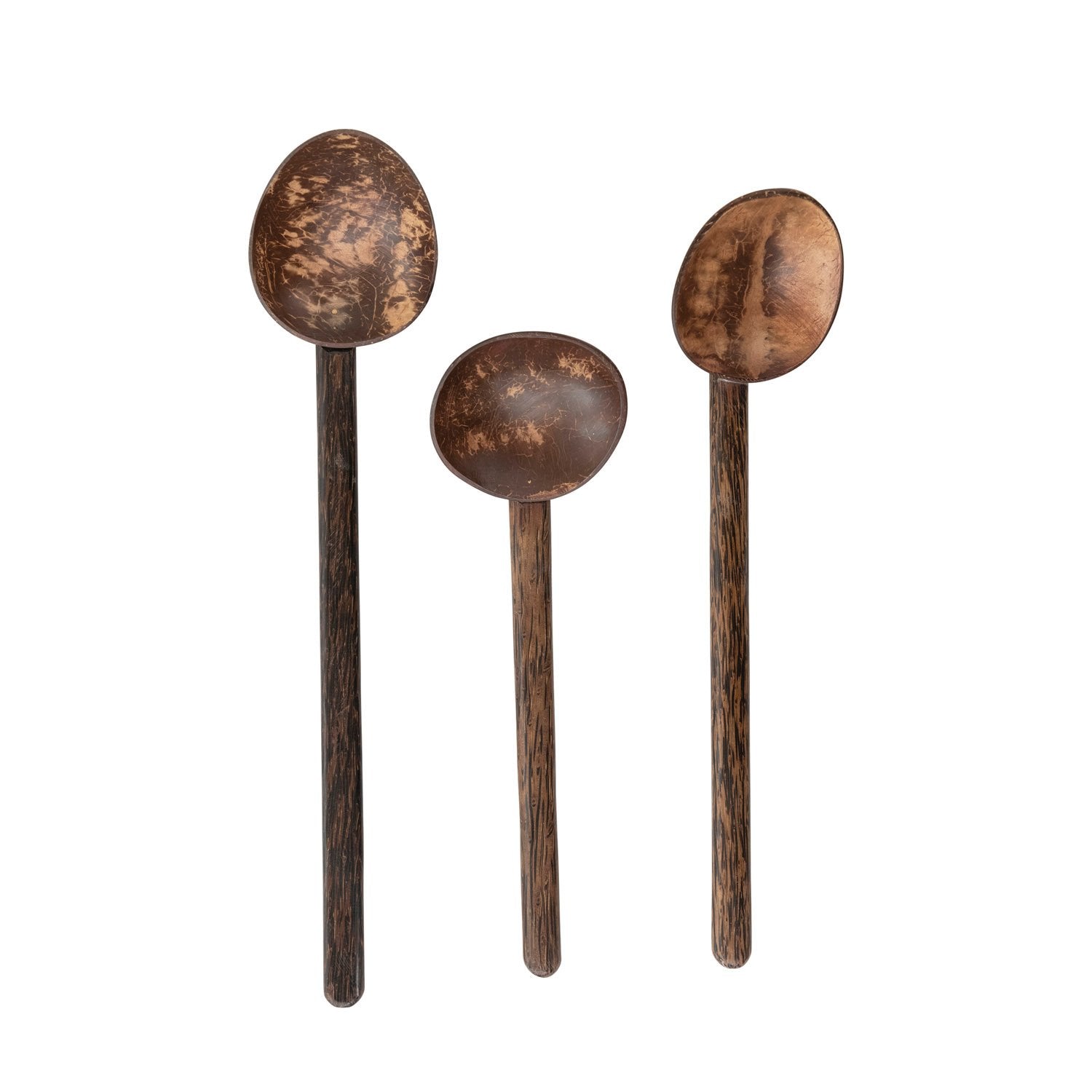 Assorted Size Coconut & Mango Wood Spoons (S/3)