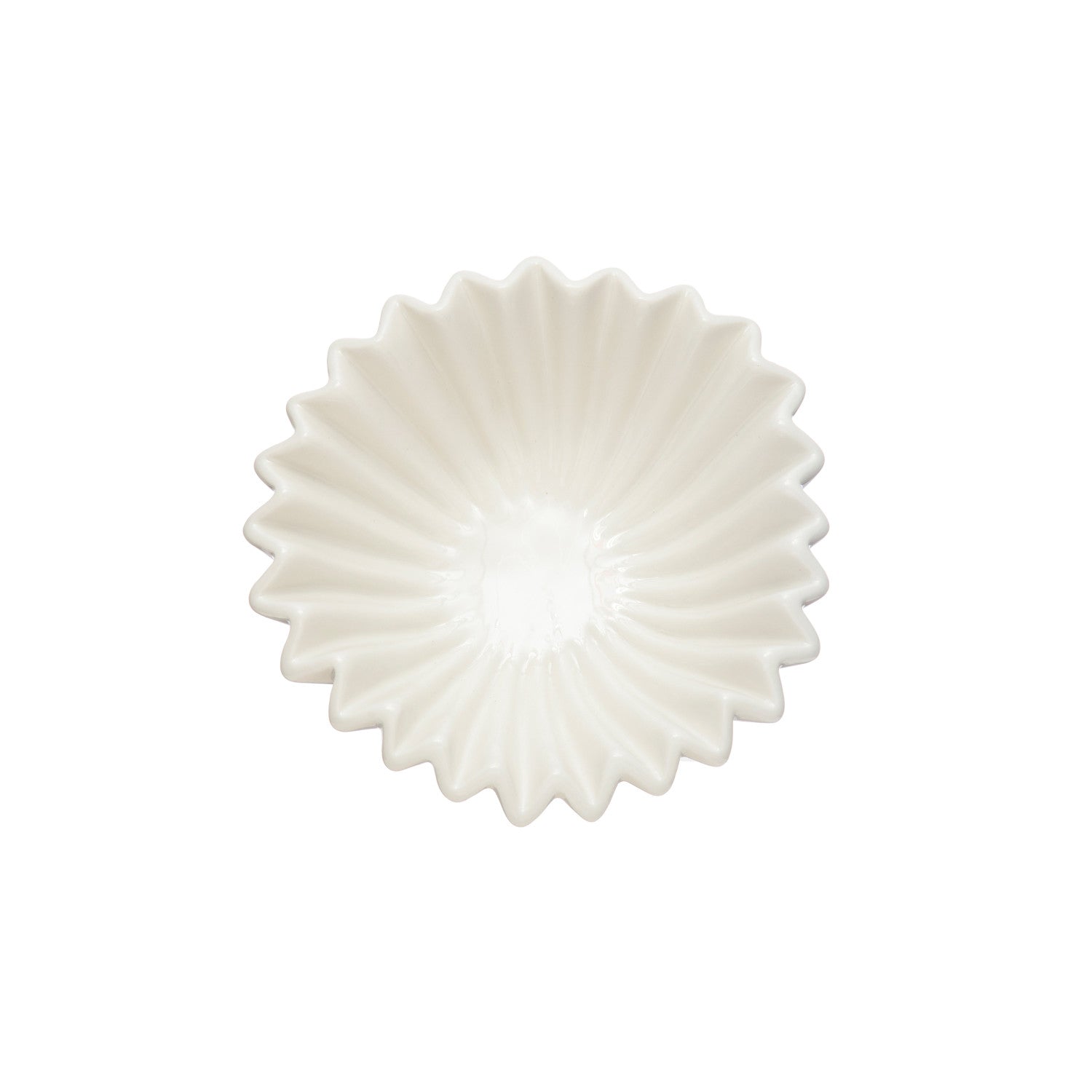 6-1/2" Round x 2-3/4"H Stoneware Fluted Bowl, White