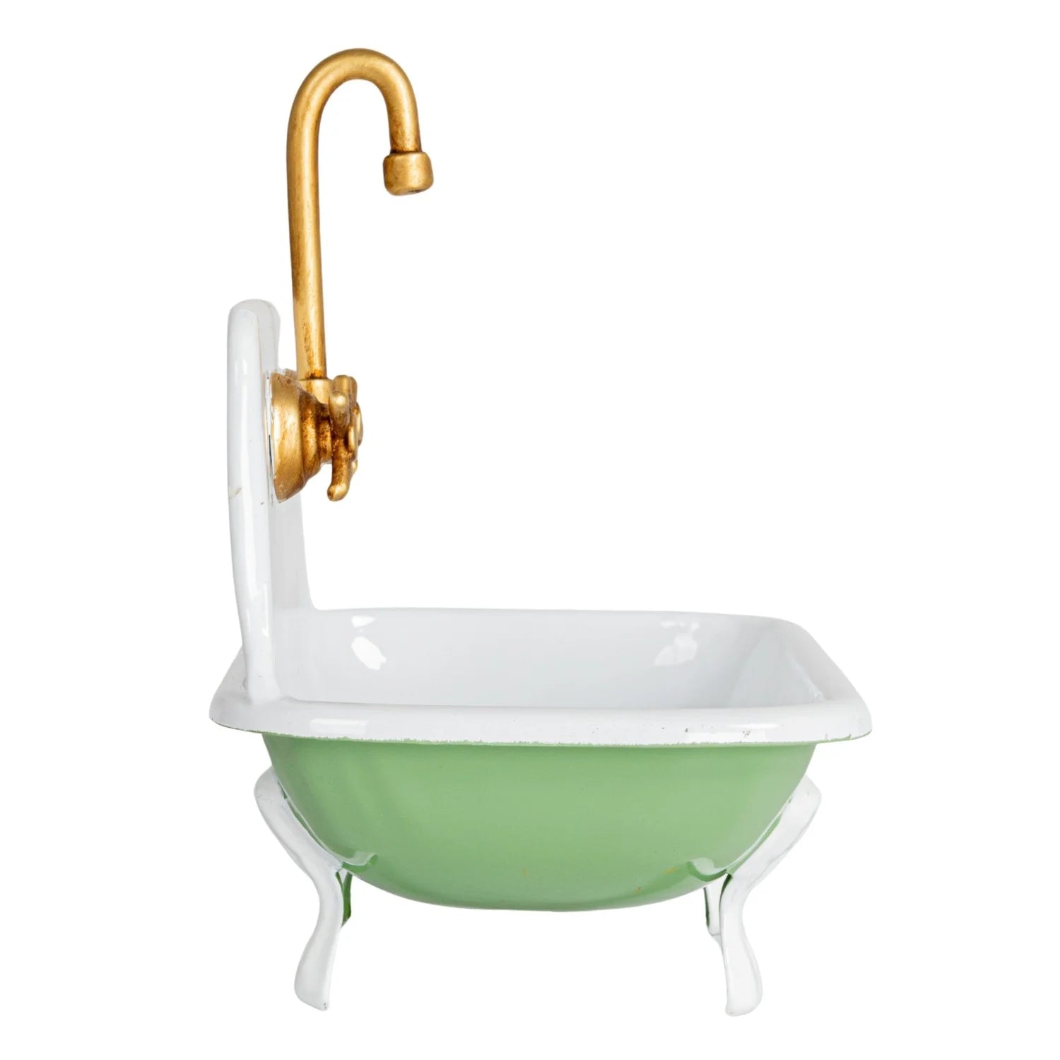 Metal Sink Shaped Soap Dish w Faucet