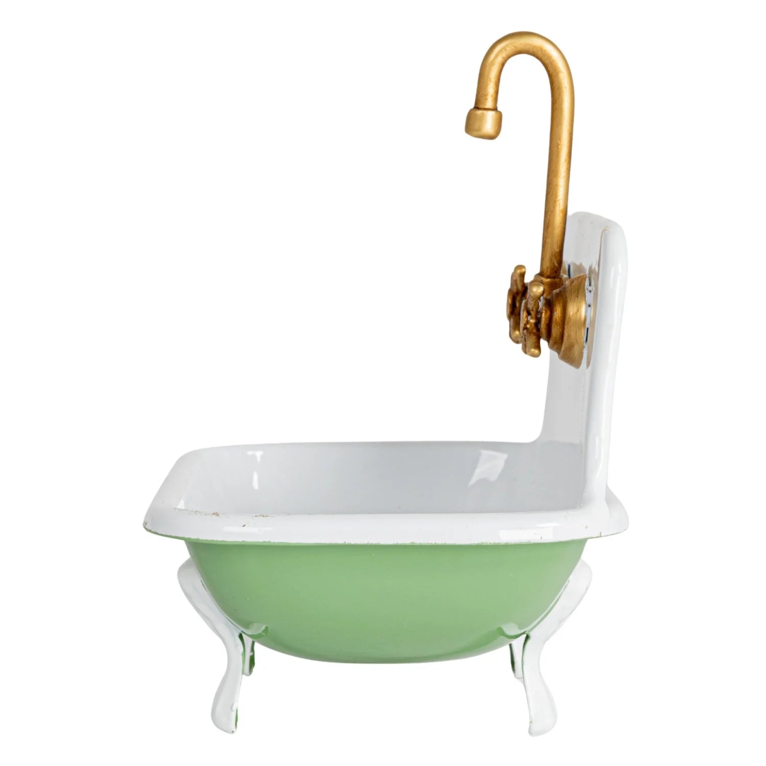 Metal Sink Shaped Soap Dish w Faucet