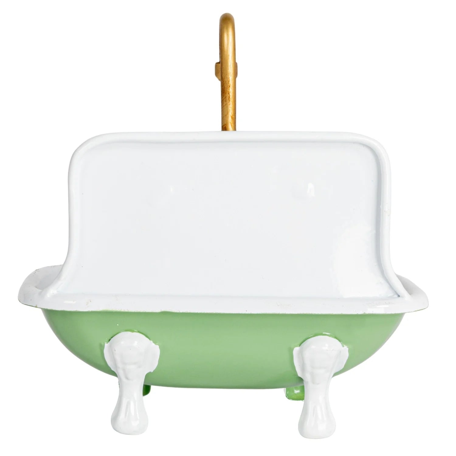 Metal Sink Shaped Soap Dish w Faucet