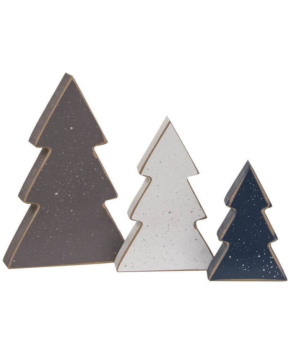 Chunky Snowy Christmas Tree Sitters, 3/Set