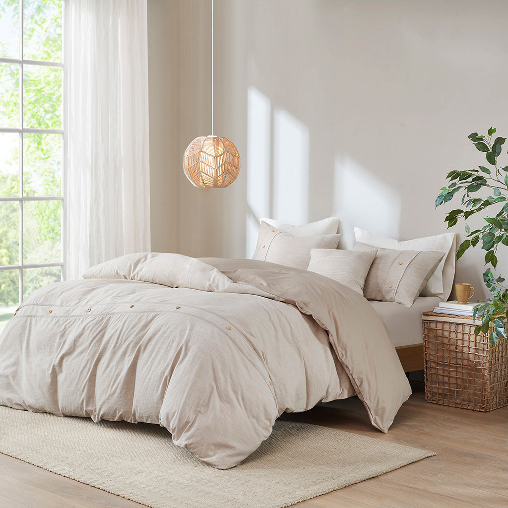 Dover 4 Piece Cotton and Rayon from Bamboo Blend Waffle Weave Comforter Cover Set w/removable insert