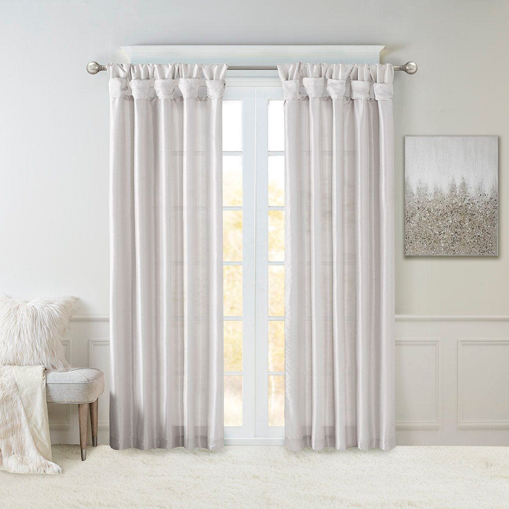 Emilia Twist Tab Lined Window Curtain Panel