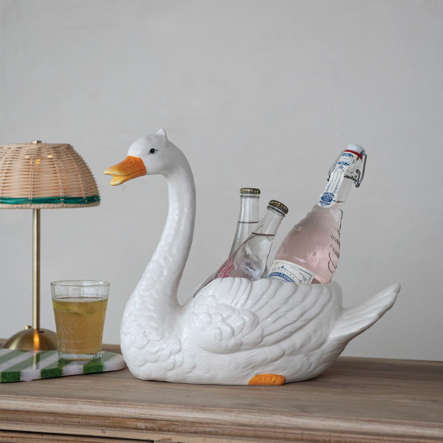 Hand Painted Swan Planter
