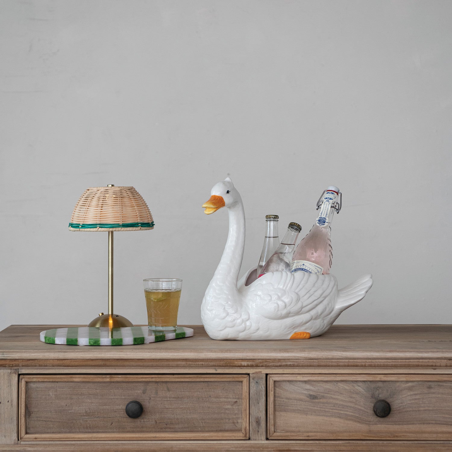 Hand Painted Swan Planter