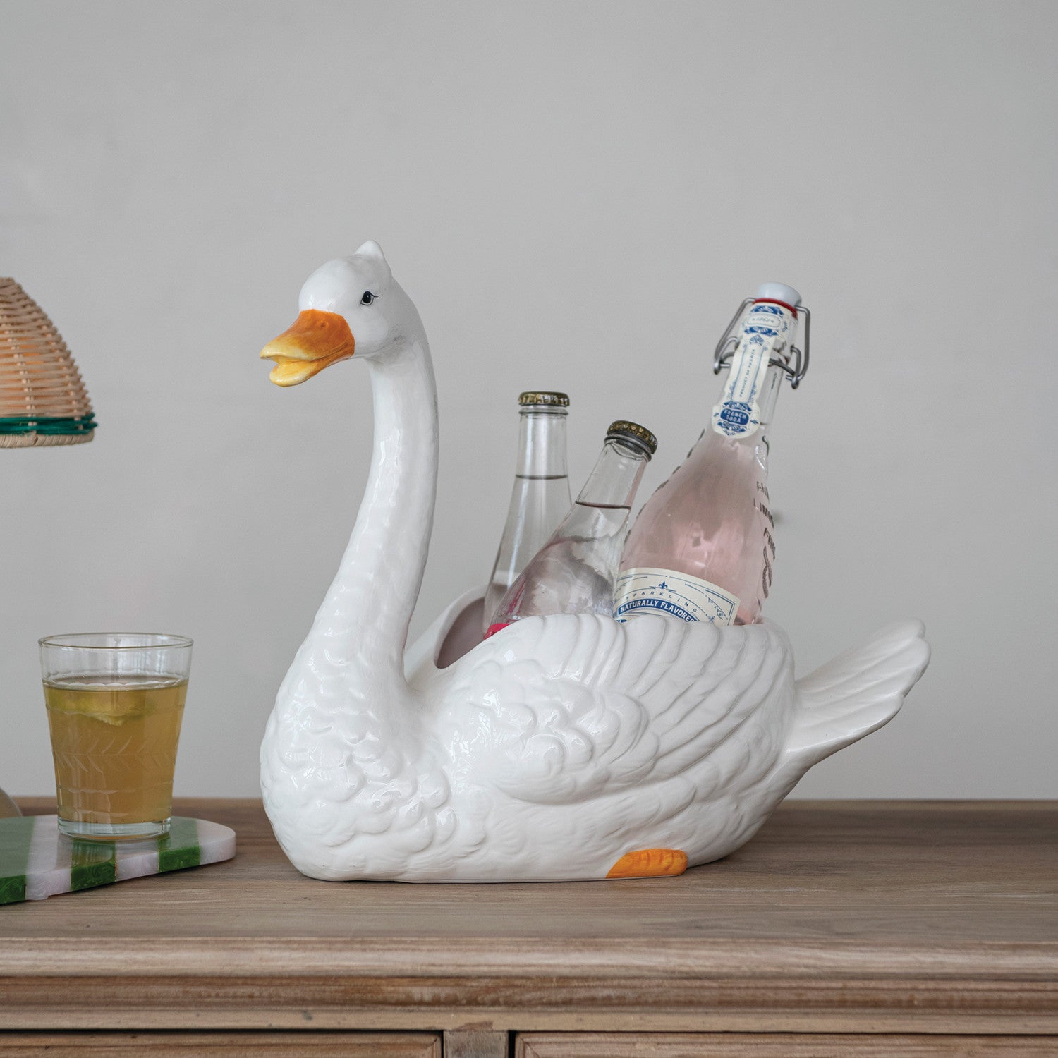 Hand Painted Swan Planter