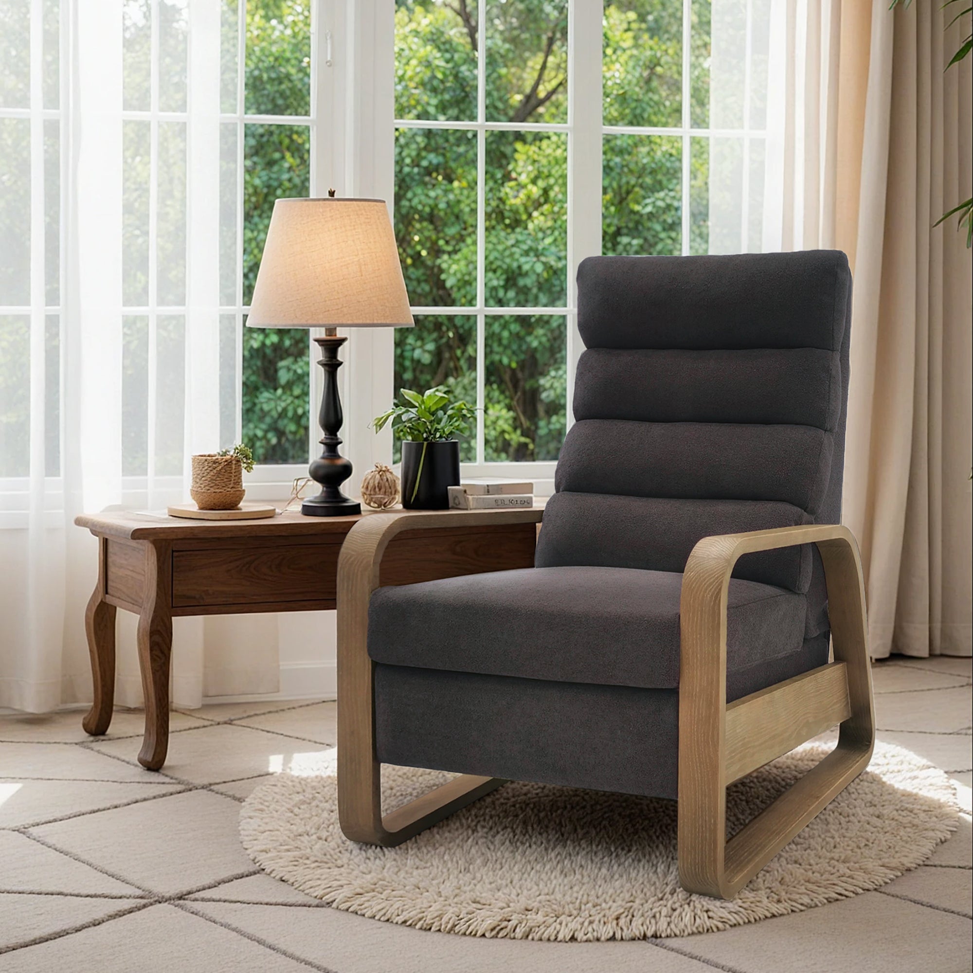 Wood framed push back Recliner