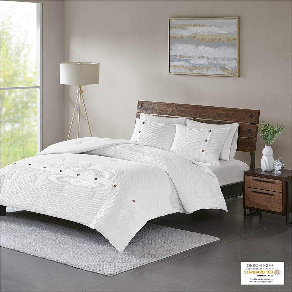 Finley 5 Piece Printed Seersucker Comforter Set with Throw Pillows