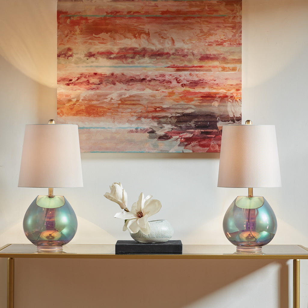 Ranier Metallic Glass Table Lamp