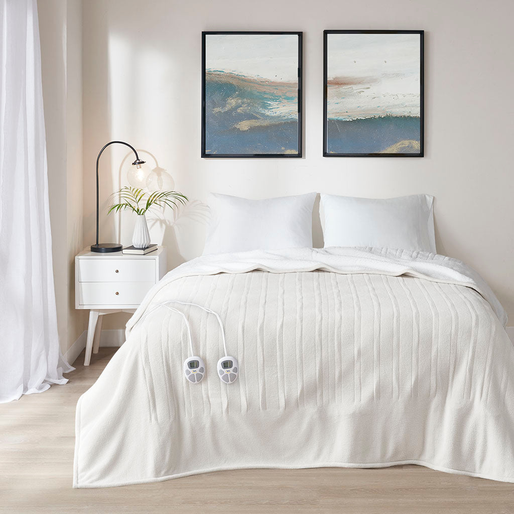 Fleece to Sherpa Heated Blanket