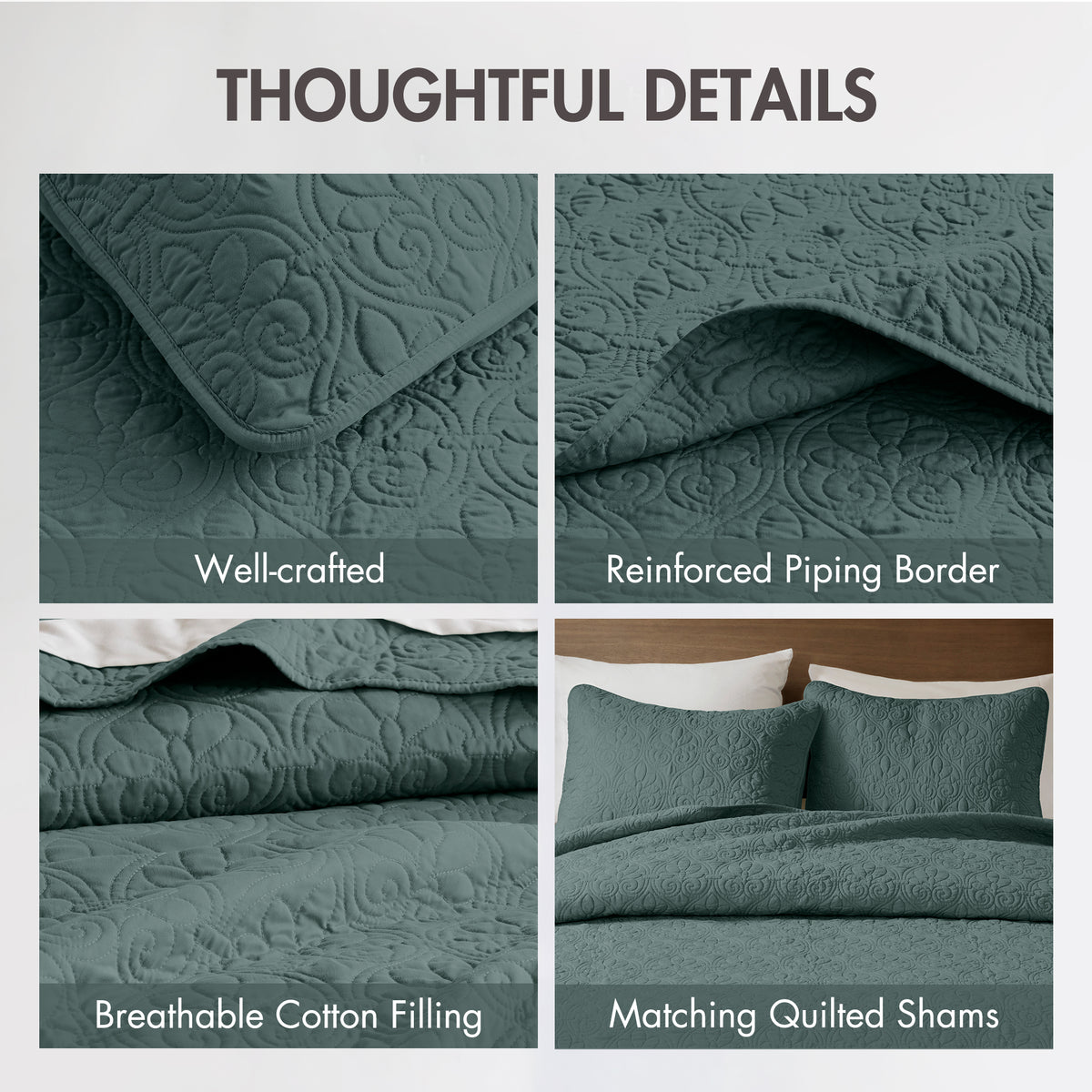 3 Piece Reversible Quilt Set