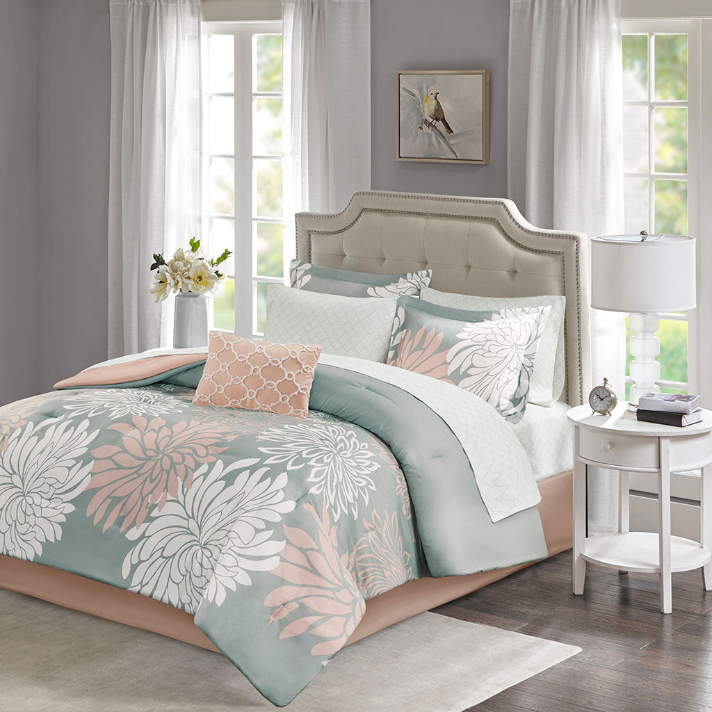 Maible 9 Piece Comforter Set with Cotton Bed Sheets