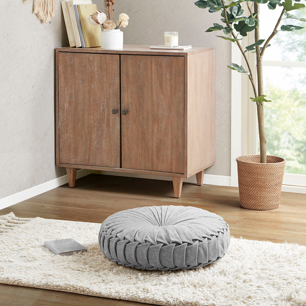 Loretta Poly Chenille Round Floor Pillow Cushion