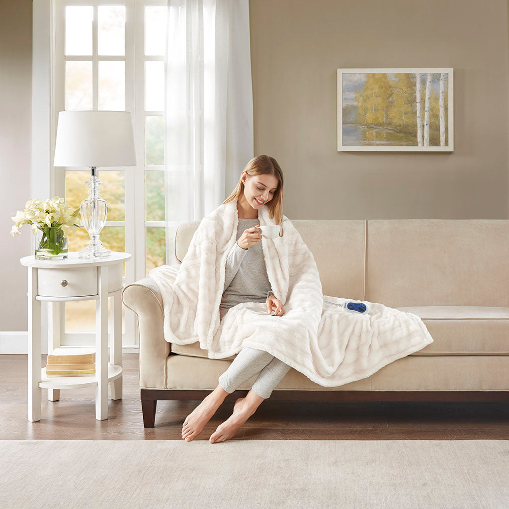 Heated Duke Faux Fur Heated Throw