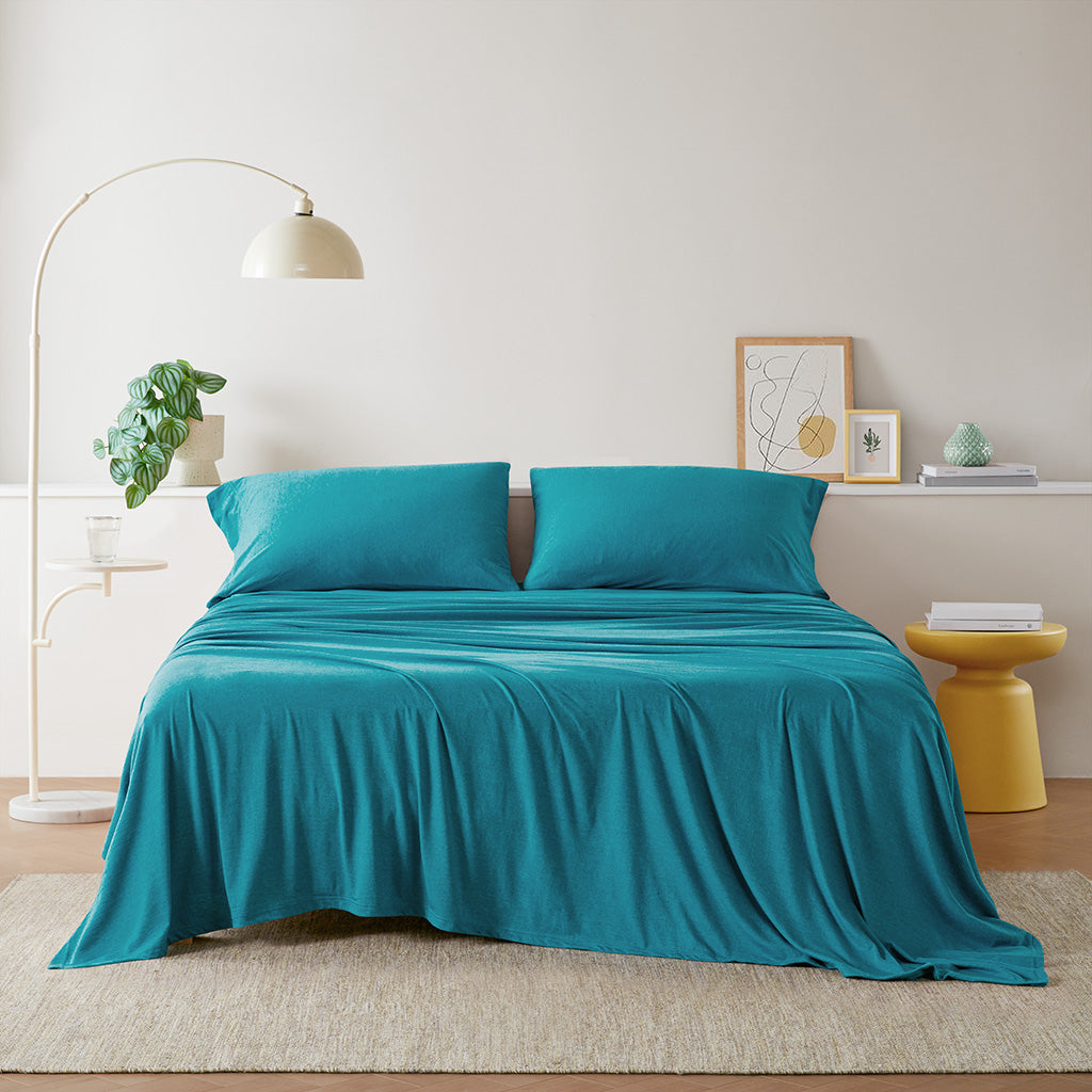Cotton Blend Jersey Knit Cotton Flannel Printed Sheet Set