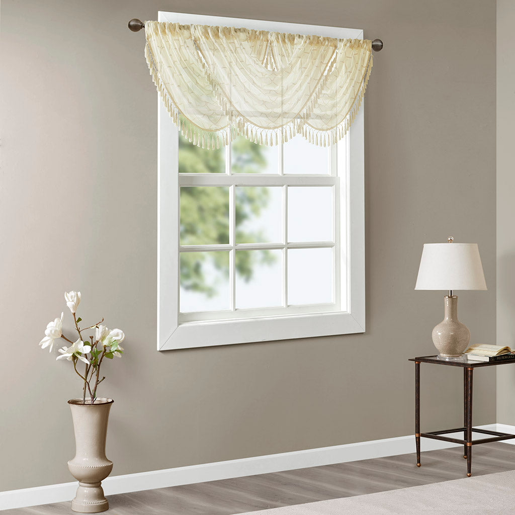 Irina Fretwork Print Grommet Top Window Valance