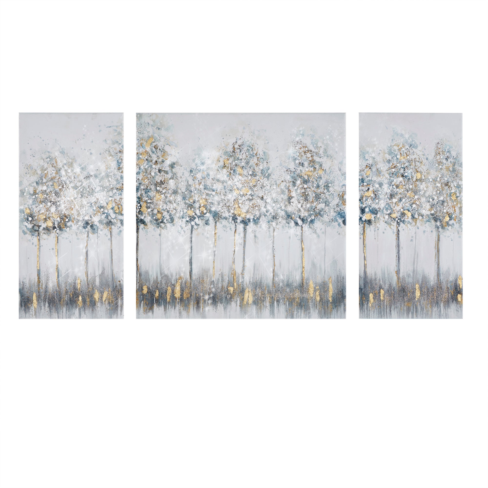 Blue Midst Forest Diptych 2-piece Framed Canvas Wall Art Set