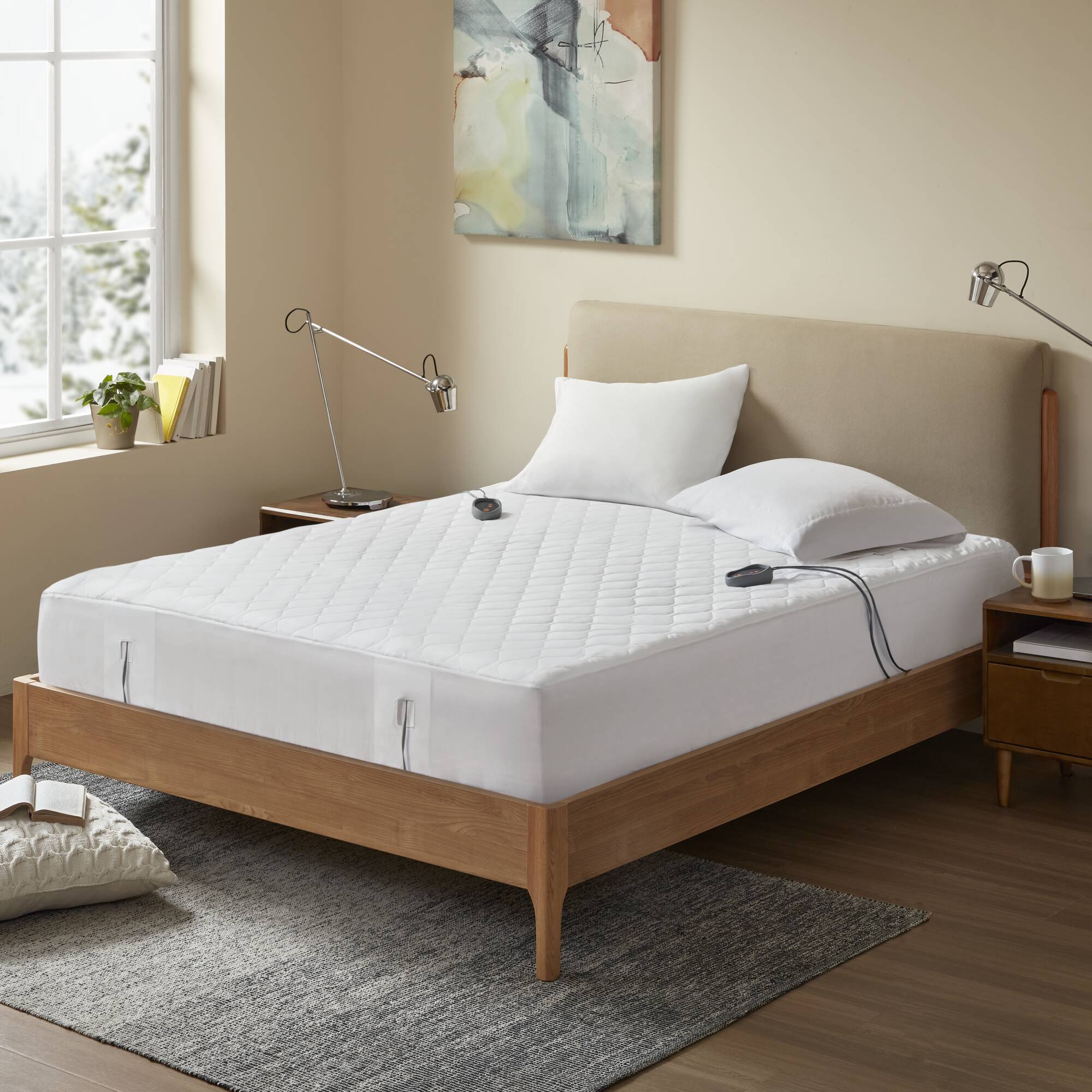 Heated Microfiber Heated Mattress Pad with 3M Scotchgard